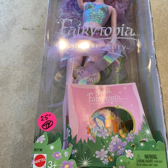Barbie 2003 Fairytopia Purple Sparkle Fairy Mattel 3+ H2726 NRFB - Picture 7 of 14